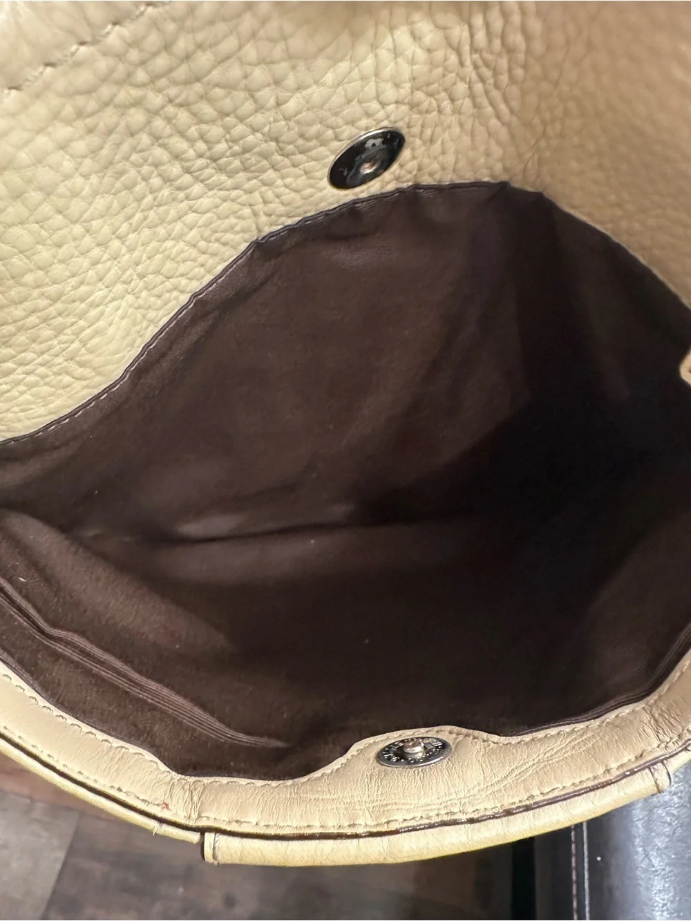 Coach Soft Pebbled Leather Tote Bag Cream Beige Shoulder Purse F13089